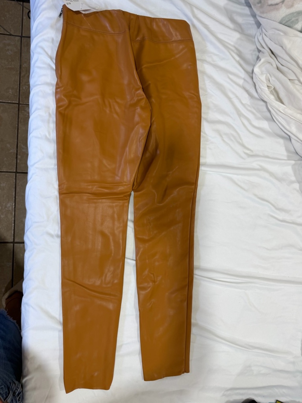Forever 21 Caramel Faux Leather Pants